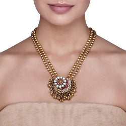 KUNDAN RUBY CHAND NECKLACE