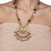 KUNDAN RUBY FAN SET