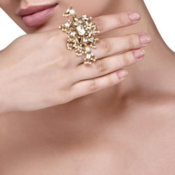 KUNDAN PEARLS RING