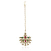 Gold Plated Kundan Red Green Tika