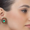 GREEN KUNDAN STUD EARRING