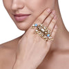 KUNDAN TURQUOISE PEARLS RING