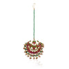 Gold Plated Red Green Kundan Tikka