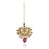 Gold Plated Kundan Tourmaline Chand Tika