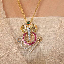 22k Gold Plated Sundari Abhaya Pendant Set