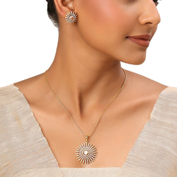 22k Gold Plated Sundari Anuragini Pendant Set
