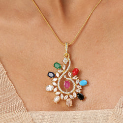 22k Gold Plated Sundari Bhargavi Pendant Set