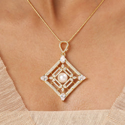22k Gold Plated Sundari Brahmi Pendant Set