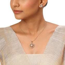 22k Gold Plated Sundari Dhanashree Pendant Set