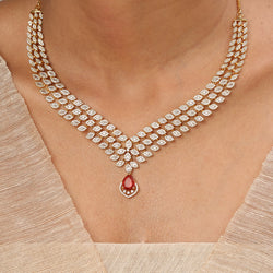 22k Gold Plated Sundari Kaveri Necklace Set