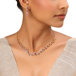 22k Gold Plated Sundari Lakshita Necklace Set