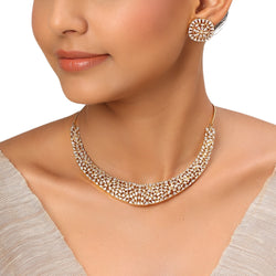 22k Gold Plated Sundari Padma Necklace Set