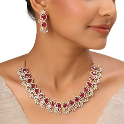 22k Gold Plated Sundari Parijata Necklace Set