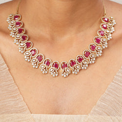 22k Gold Plated Sundari Parijata Necklace Set