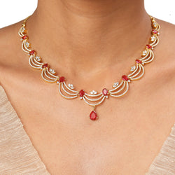 22k Gold Plated Sundari Shailaja Necklace Set