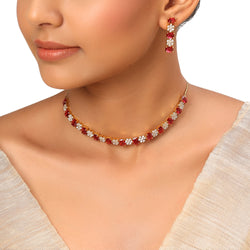 22k Gold Plated Sundari Tilottama Necklace Set