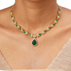 22k Gold Plated Sundari Mrinala Necklace Set