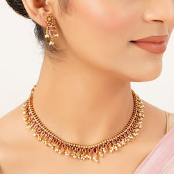 22k Gold Plated Sunheri Vaidehi Necklace Set