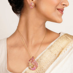 22k Gold Plated Ridhi Hemangi Pendant Set