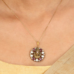 22k Gold Plated Sampada Devyasha Pendant set