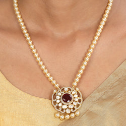22k Gold Plated Sampada Kamalaja Necklace set