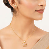 22k Gold Plated Gulnaar Leher Pendant Set