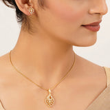 22k Gold Plated Gulnaar Ambar Pendant Set