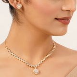 22k Gold Plated Gulnaar Charu Necklace Set