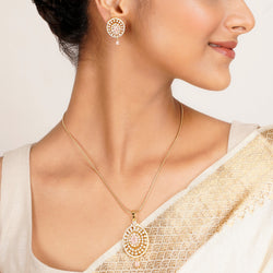 22k Gold Plated Ridhi Mandala Pendant Set