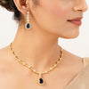 22k Gold Plated Gulnaar Neelam Necklace Set