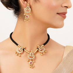 22k Gold Plated Sunheri Chandrika Necklace Set