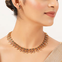 22k Gold Plated Sunheri Tarini Necklace Set