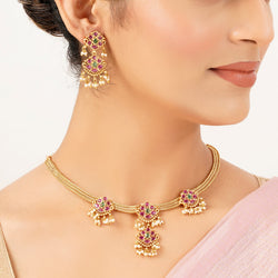 22k Gold Plated Sunheri Rangrez Necklace Set