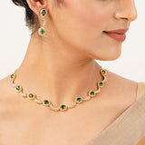 22k Gold Plated Gulnaar Panna Necklace Set