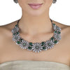 VICTORIAN GREEN ONYX FLOWER NECKLACE
