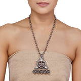 Kundan Silver Ghungroo Pendant