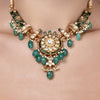 KUNDAN GREEN ONYX ROUND NECKLACE