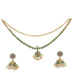 22k Gold Plated Sunheri Panna Necklace Set
