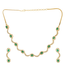 22k Gold Plated Gulnaar Panna Necklace Set