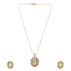 22k Gold Plated Gulnaar Ratna Pendant Set