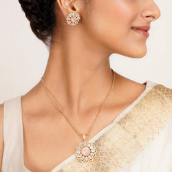 22k Gold Plated Ridhi Megha Pendant Set