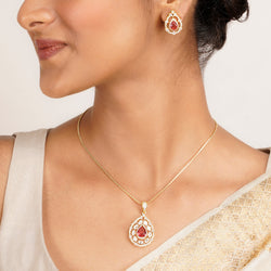 22k Gold Plated Ridhi Taruni Pendant Set