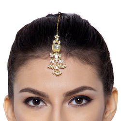 SQUARE KUNDAN PEARLS TIKA