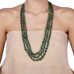 GREEN ONYX RUBY LONG NECKLACE