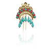 Gold Plated Turquoise Kundan Juda Pin