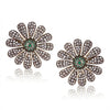 VICTORIAN GREEN ONYX FLOWER EARRINGS