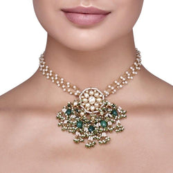 FLOWER KUNDAN PEARL NECKLACE