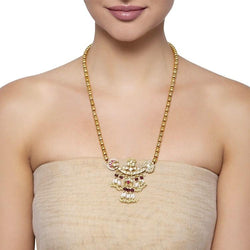 KUNDAN GOLDEN RUBY PENDANT