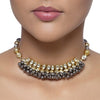 OXIDIZED KUNDAN GHUNGROO NECKLACE