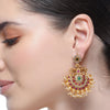 Chaitra Ruby Pearl Chandbali Earrings